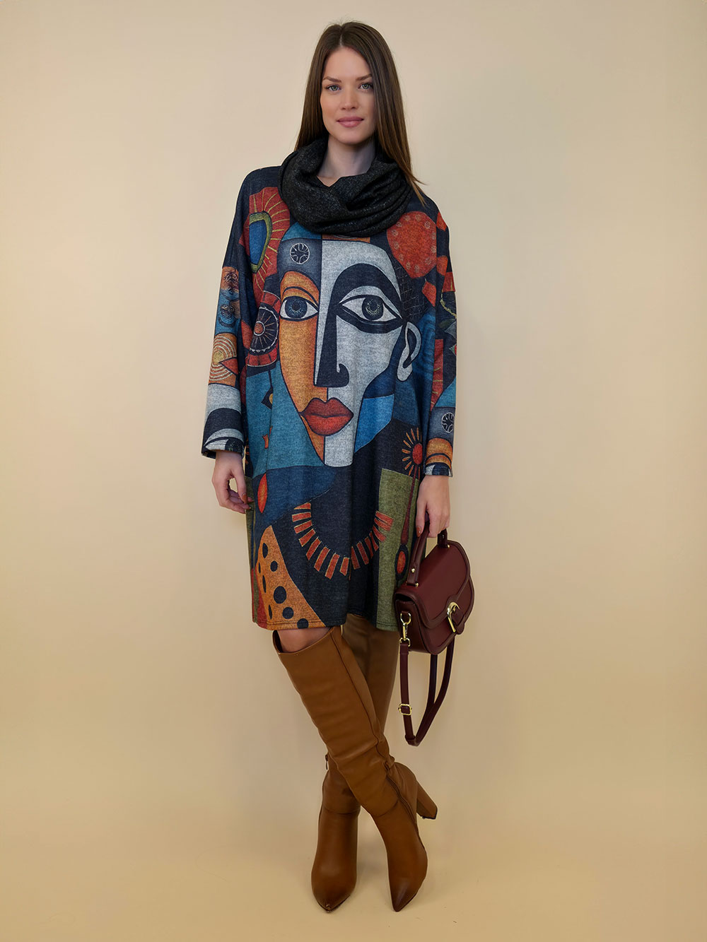 Haljina+šal 48 Arkansas - jersey - Op Art Africa