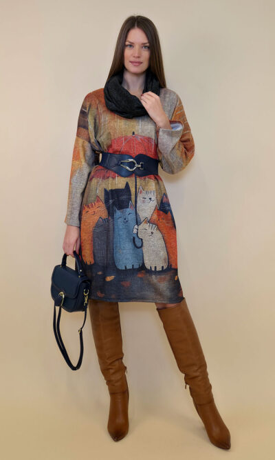 Haljina+šal 48 Arkansas - jersey - Red Umbrella Cats