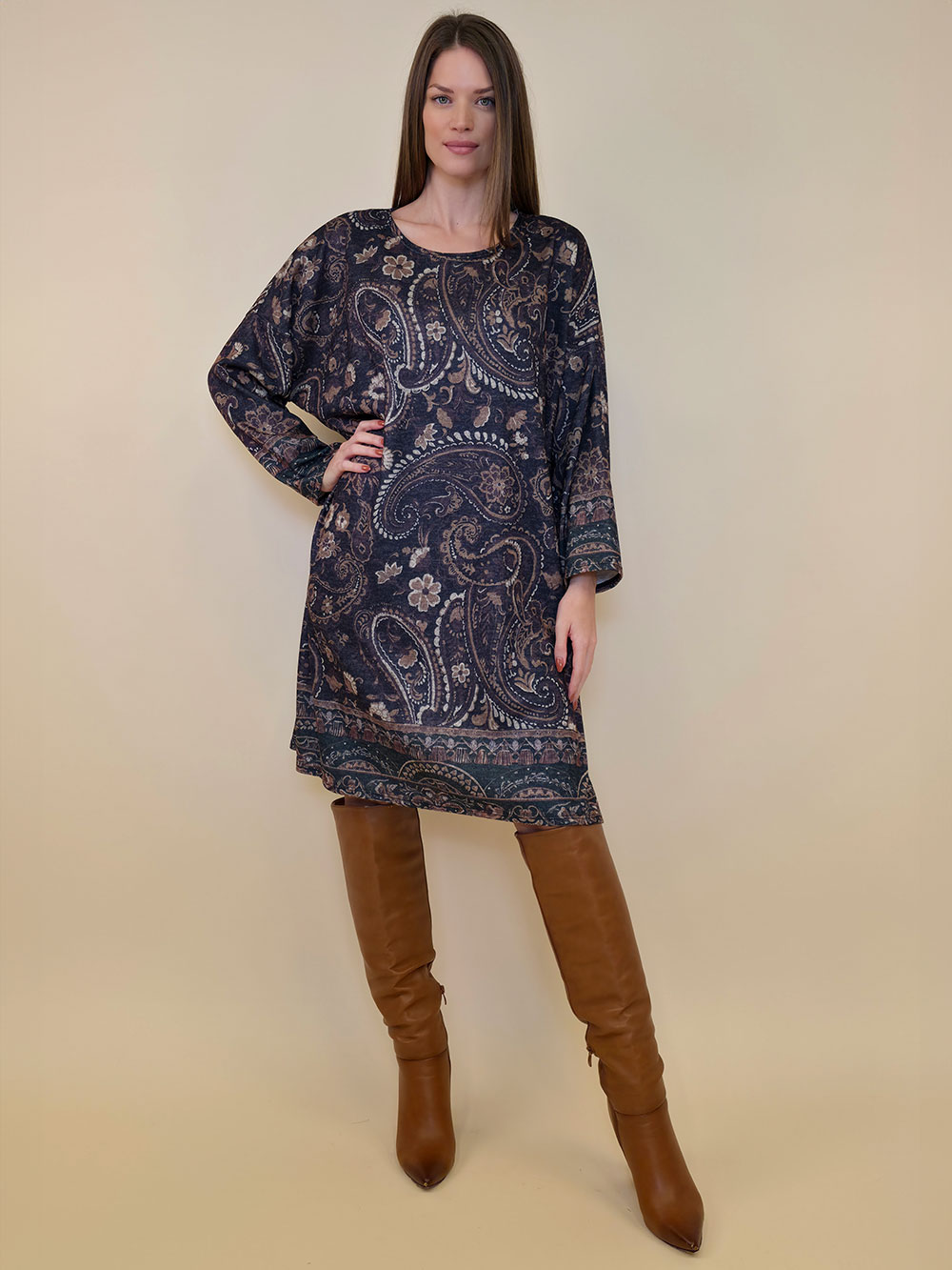 Haljina+šal 48 Arkansas - jersey - Kashmir brown