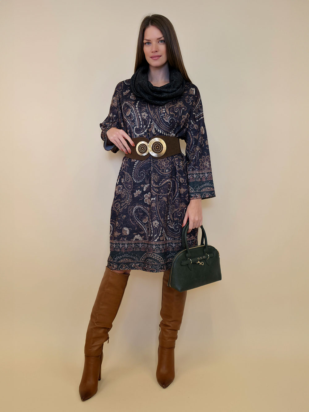 Haljina+šal 48 Arkansas - jersey - Kashmir brown