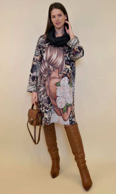 Haljina+šal 48 Arkansas - jersey - Animal Blonde Bouquet