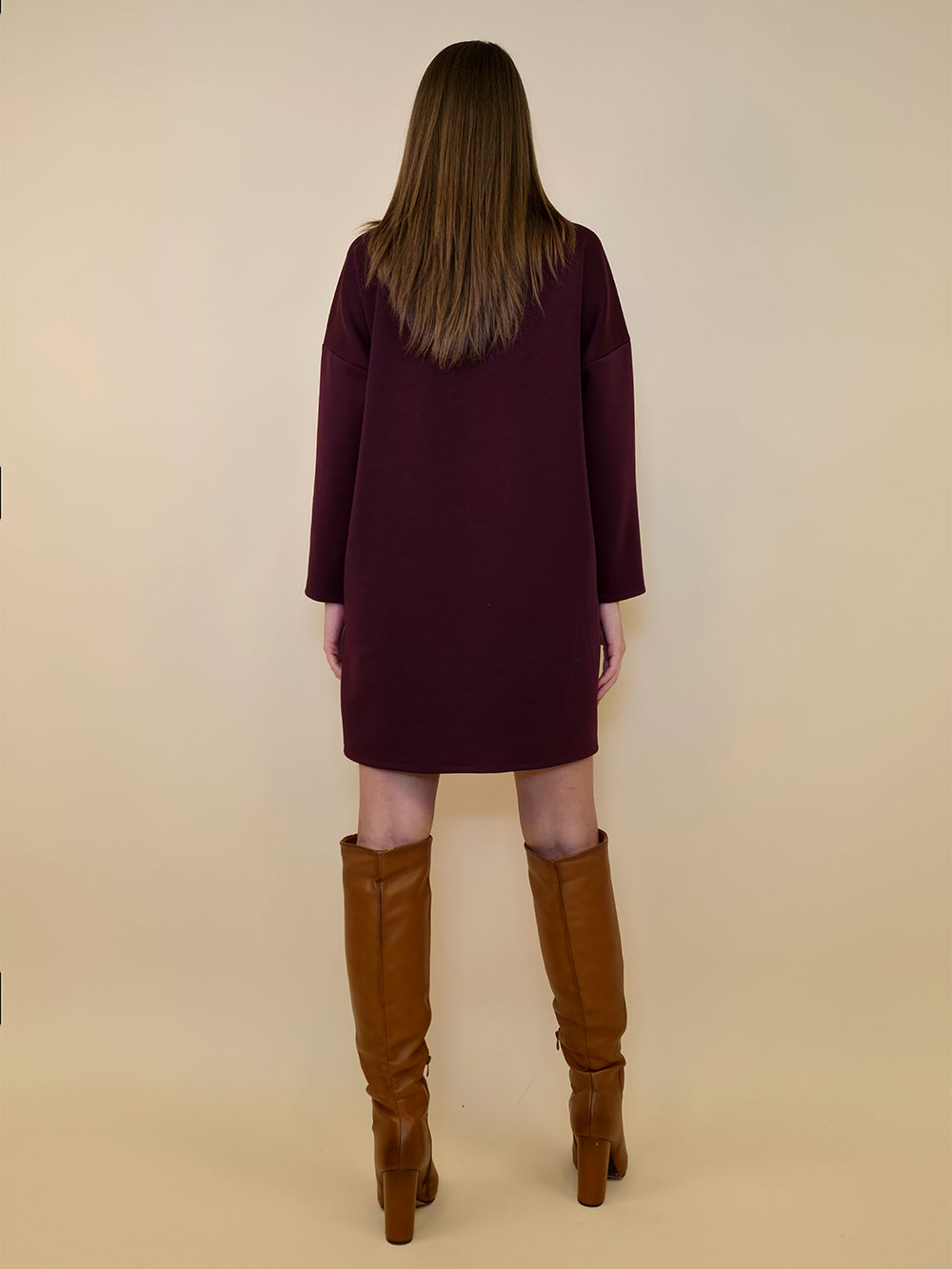 Haljina 52 Beloit - jersey UN Flower - burgundy