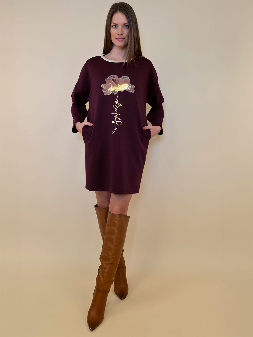 Haljina 52 Beloit - burgundy - Slika 2