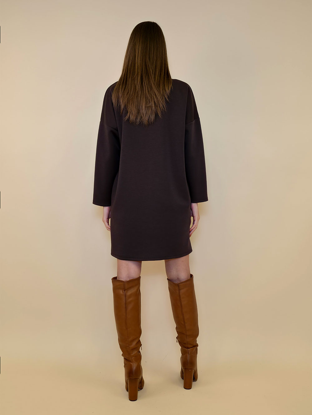 Haljina 52 Beloit - jersey UN Flower - coffee