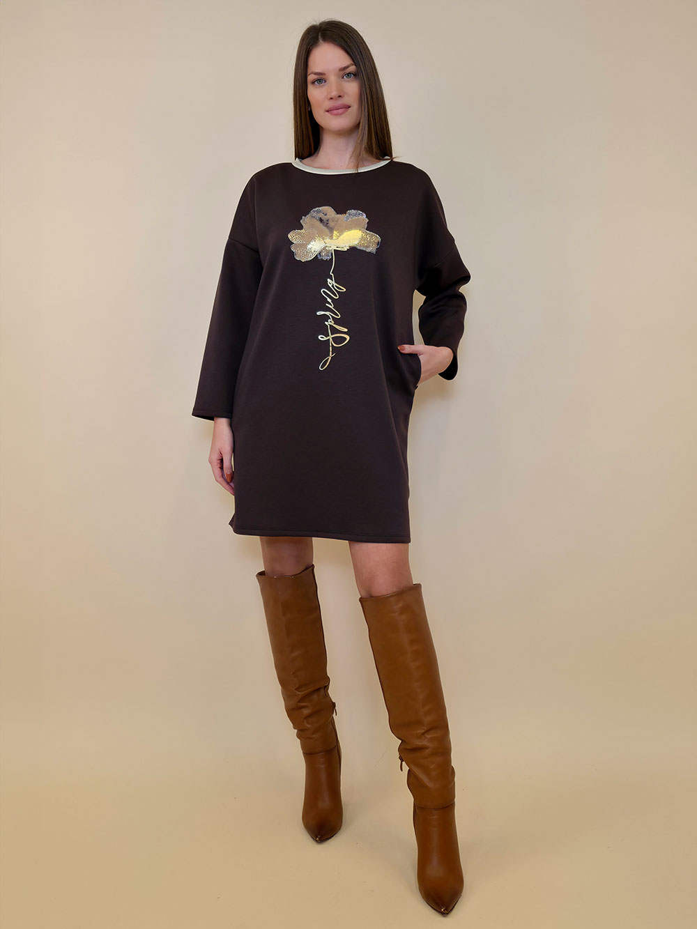 Haljina 52 Beloit - coffee - Slika 2