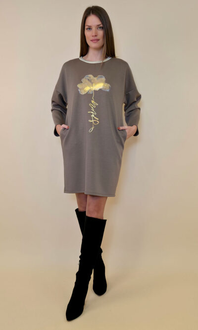 Haljina 52 Beloit - jersey UN Flower - fango