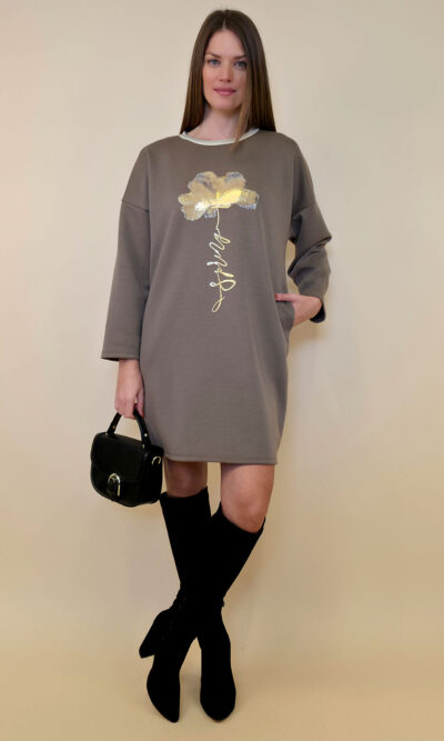 Haljina 52 Beloit - jersey UN Flower - fango