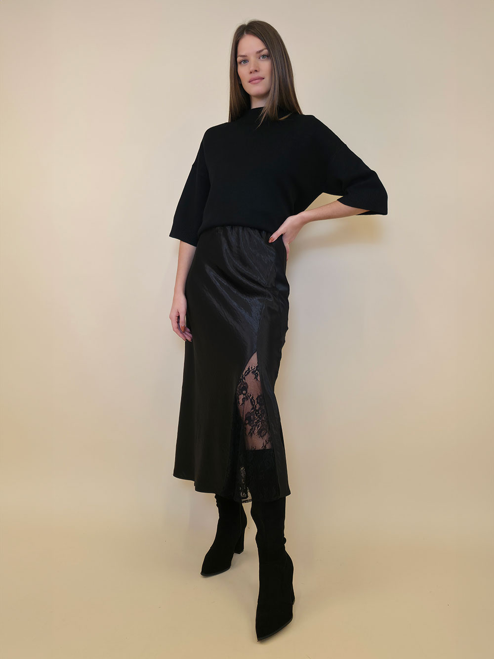 Suknja 69 La Jarra - saten/lace - black