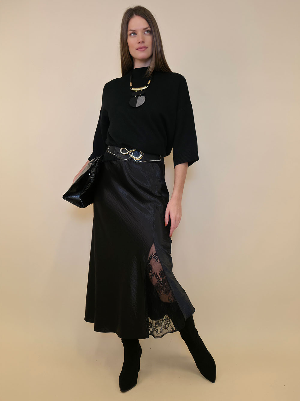 Suknja 69 La Jarra - saten/lace - black