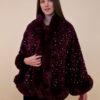 Cape 70 Mer Rouge - ecco fur/šljokice - burgundy