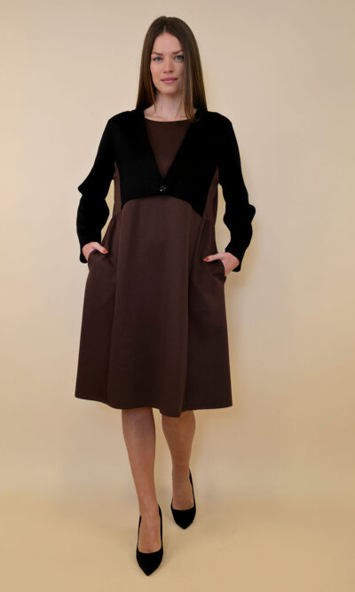 Haljina 62 Durango - jersey bicolor - brown/black