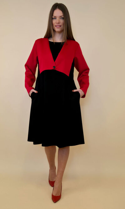 Haljina 62 Durango - jersey bicolor - red/black