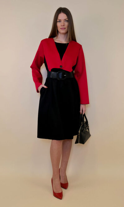 Haljina 62 Durango - jersey bicolor - red/black