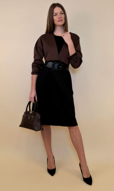 Haljina 62 Durango - jersey bicolor - black/brown