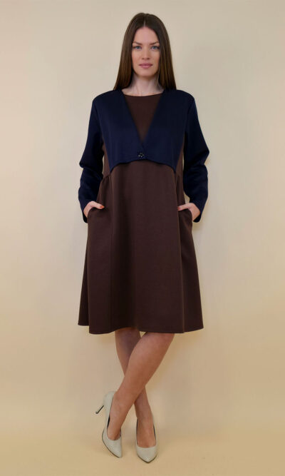 Haljina 62 Durango - jersey bicolor - brown/black