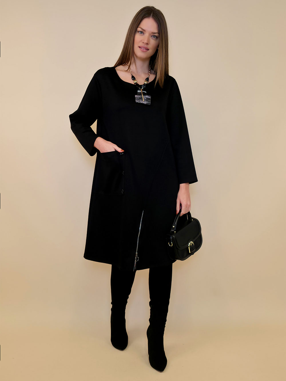 Haljina 62 Pagosa - jersey bicolor - black/black