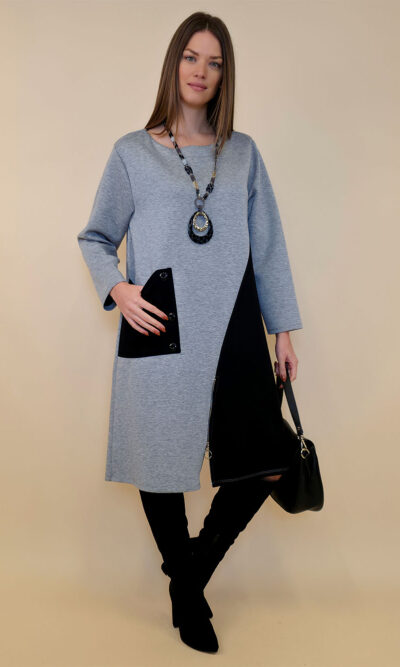 Haljina 62 Pagosa - jersey bicolor - grey/black