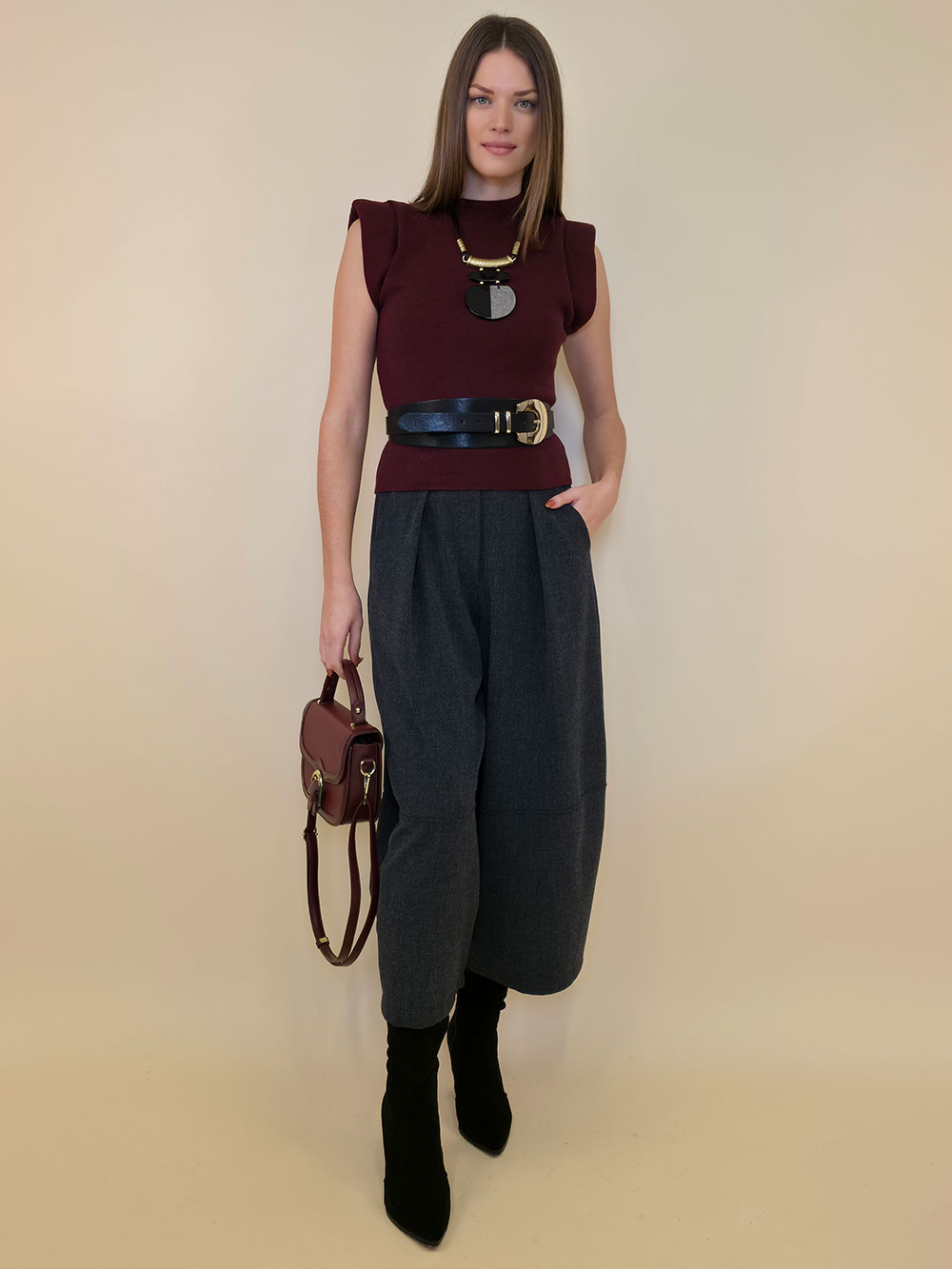 Pulover 52 Celina - plt UN b.r. - burgundy