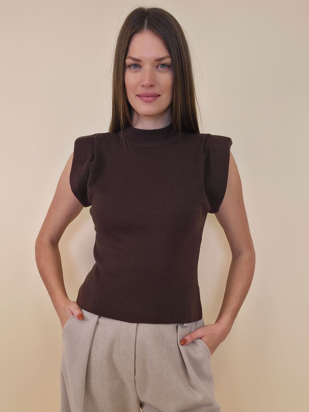 Pulover 52 Celina - plt UN b.r. - coffee