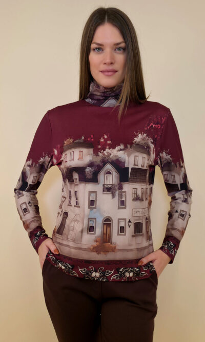 Majica 34 Vona - dolčevita White Town - burgundy