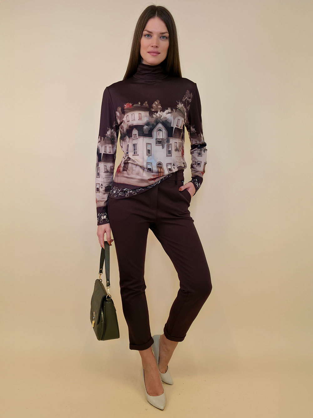 Majica 34 Vona - dolčevita White Town - brown