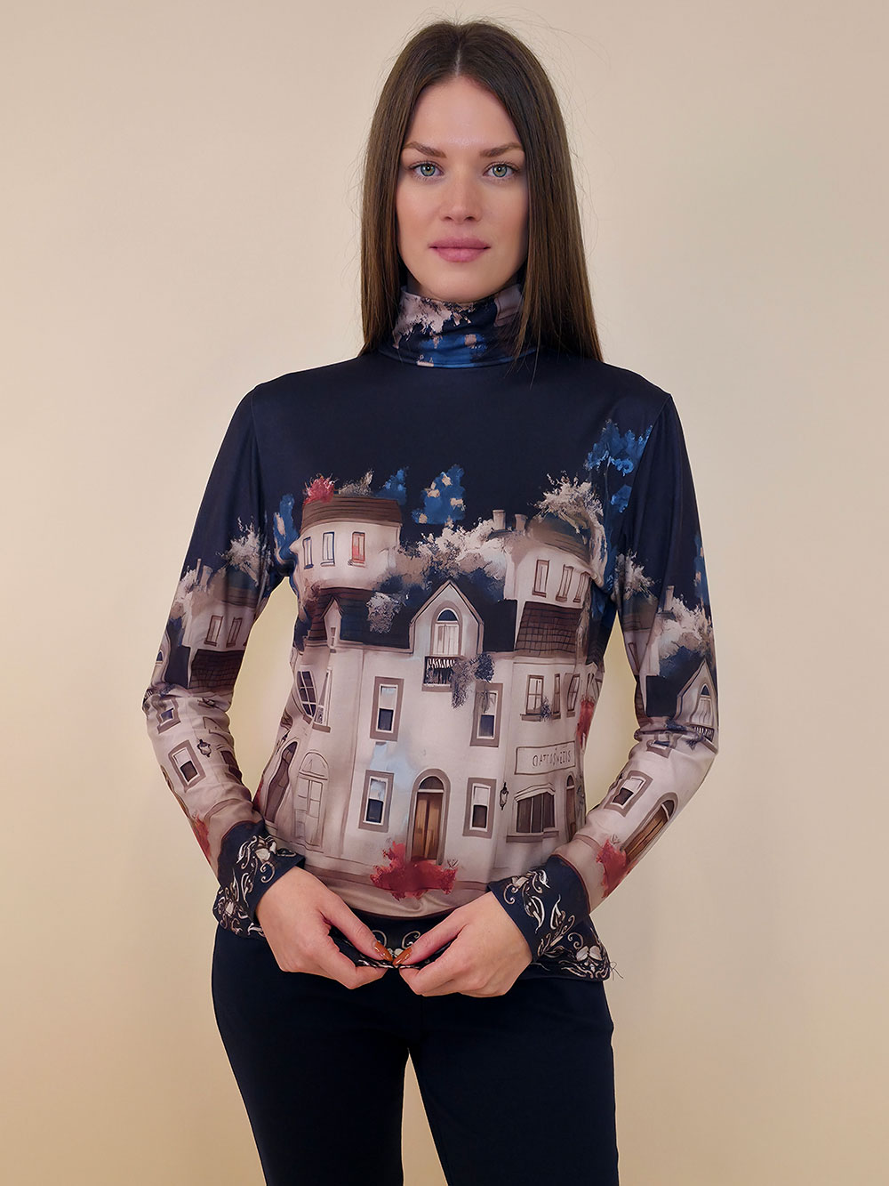 Majica 34 Vona - dolčevita White Town - navy