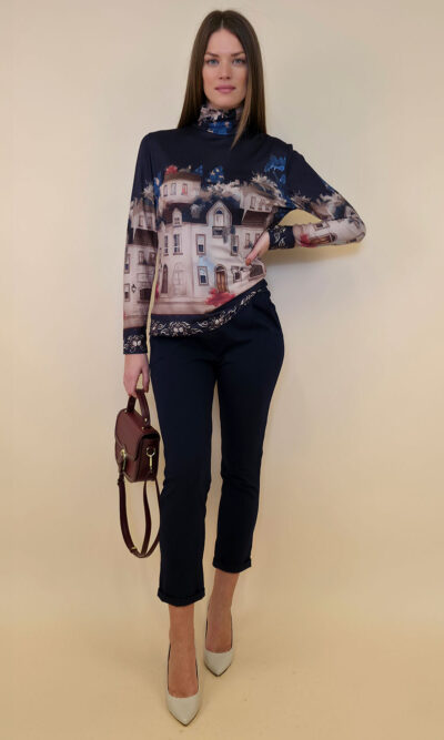 Majica 34 Vona - dolčevita White Town - navy