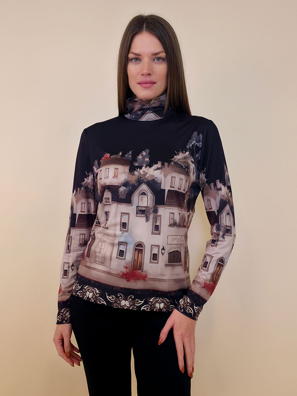 Majica 34 Vona - dolčevita White Town - black