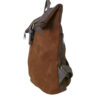 Torba 54 COCO - ruksak suede bicolor preklop 2 zips - brown/coffee