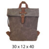 Torba 54 COCO - ruksak suede bicolor preklop 2 zips - coffee/fango