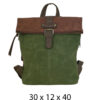 Torba 54 COCO - ruksak suede bicolor preklop 2 zips - green/brown