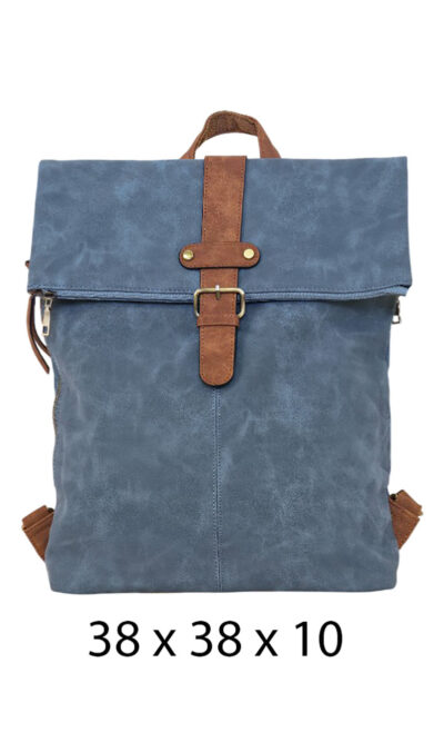 Torba 54 COCO - ruksak suede UN preklop big - l.blue
