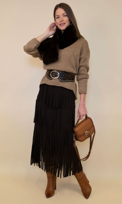 Suknja 47 Aura - scuba UN - brown