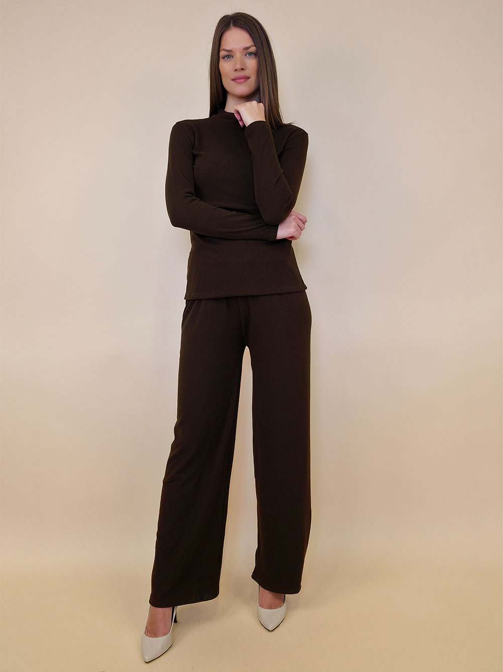 Komplet 56 Abbotsford - hlače+majica jersey UN - brown