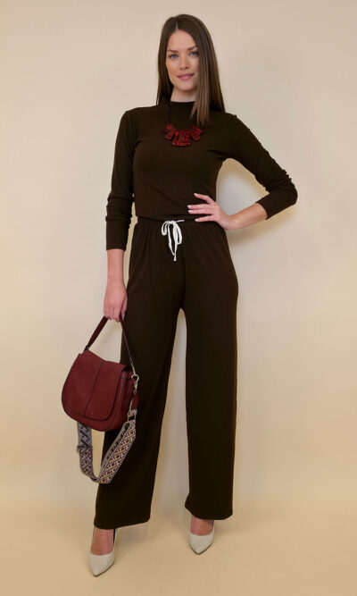 Komplet 56 Abbotsford - hlače+majica jersey UN - brown