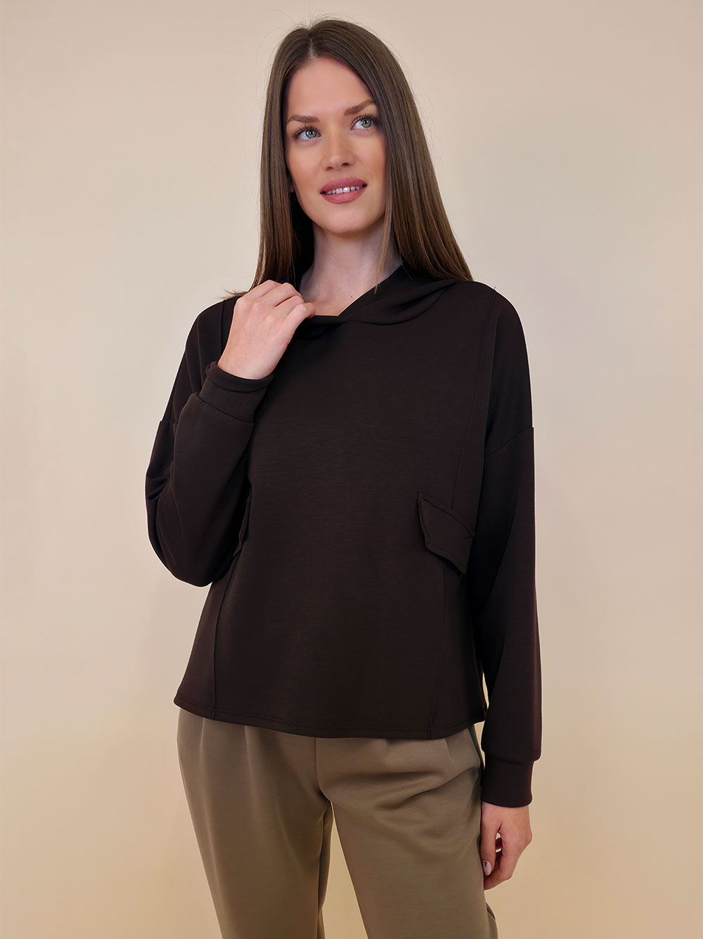 Majica 53 Carson - jersey UN hoodie - coffee