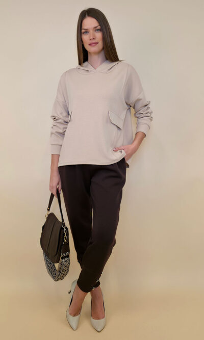 Majica 53 Carson - jersey UN hoodie - beige