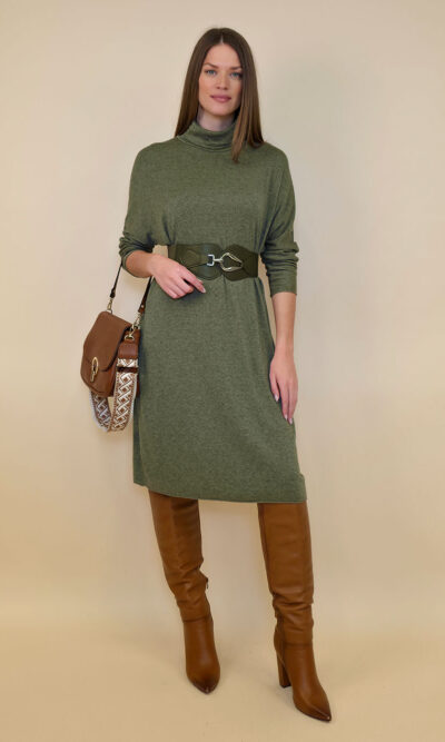 Haljina 46 Lorton - jersey UN dolčevita - military