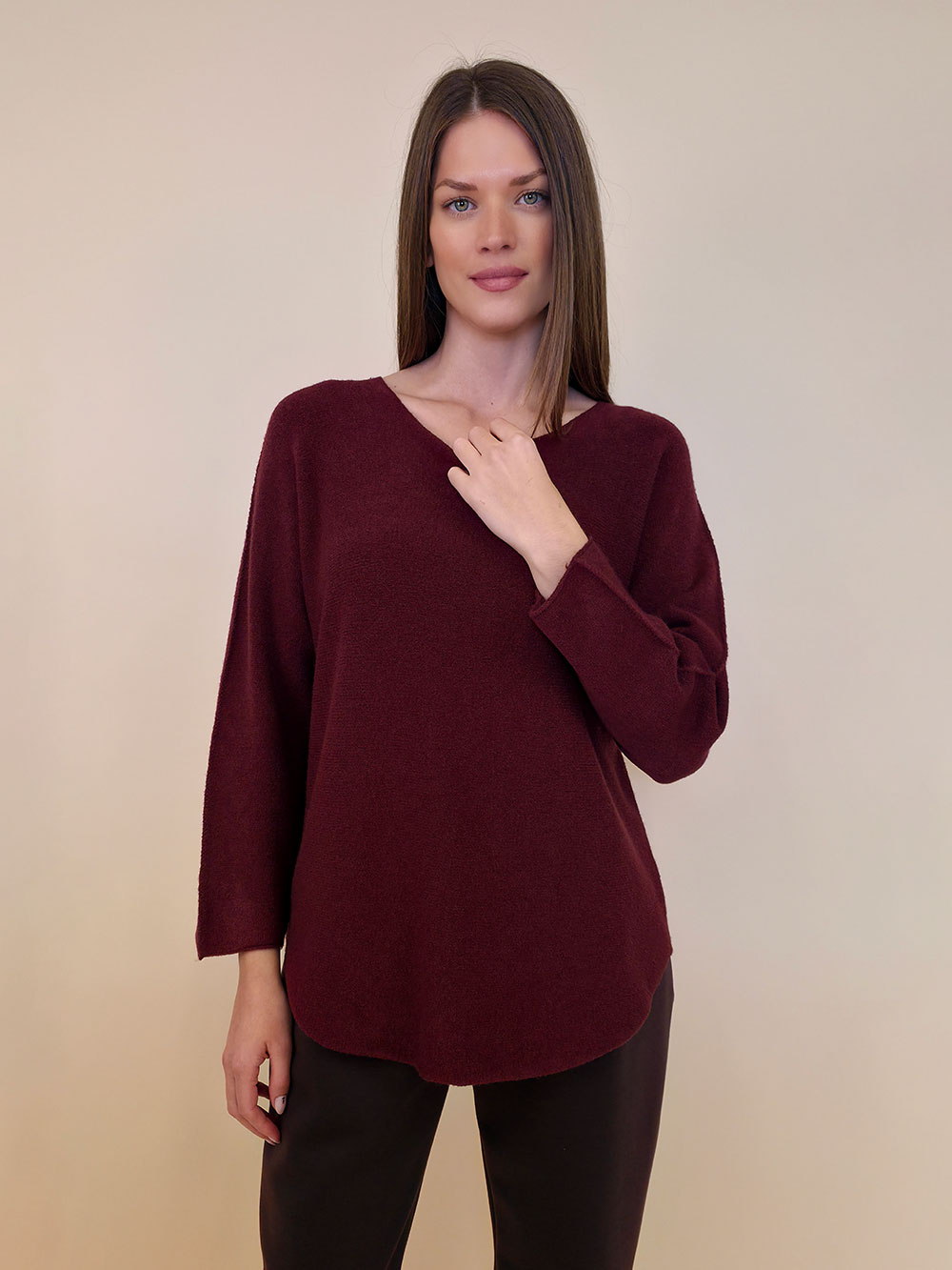 Pulover 56 Medina - burgundy - Slika 2