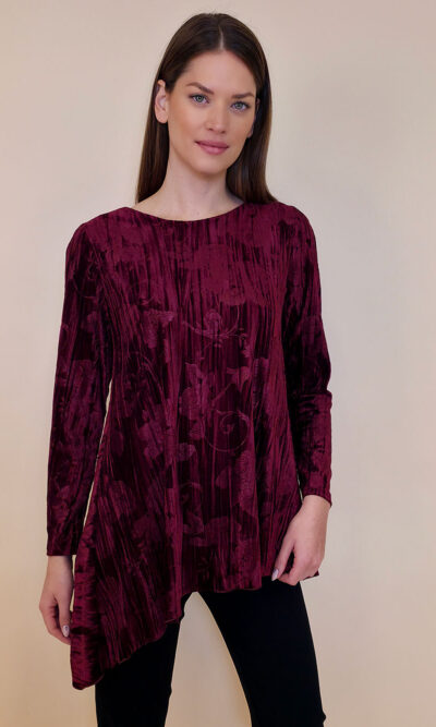 Tunika 56 Rubicon - velvet UN floral - burgundy