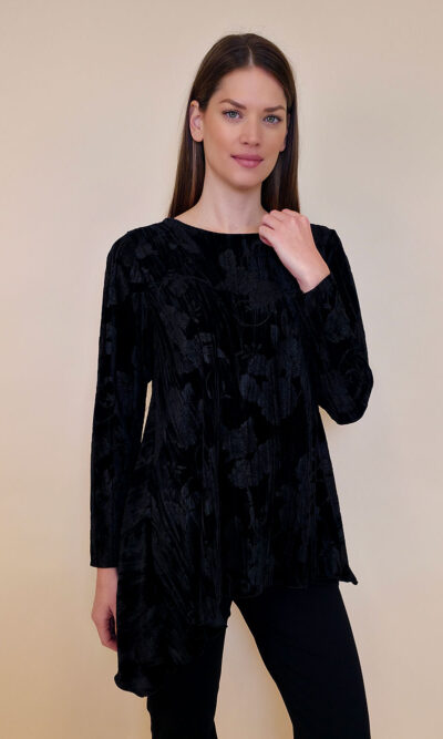 Tunika 56 Rubicon - velvet UN floral - black
