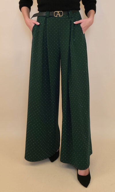 Hlače+remen 48 Benson - scuba UN zircons - bottle green