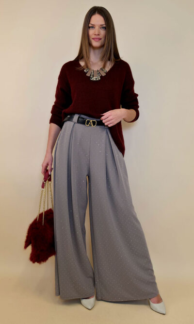 Hlače+remen 48 Benson - scuba UN zircons - fango