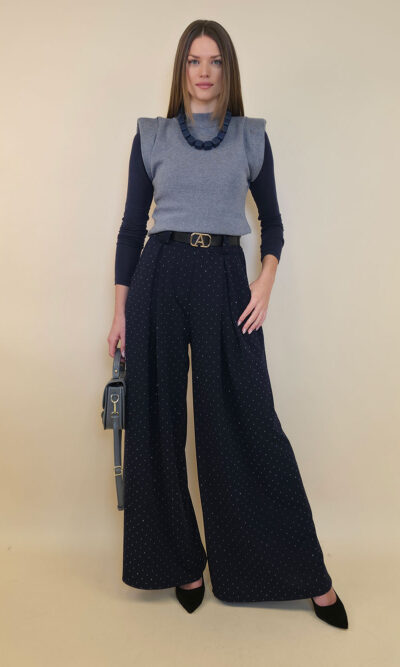 Hlače+remen 48 Benson - scuba UN zircons - navy