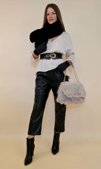 Hlače 56 Patric - ecco Ieather UN - black