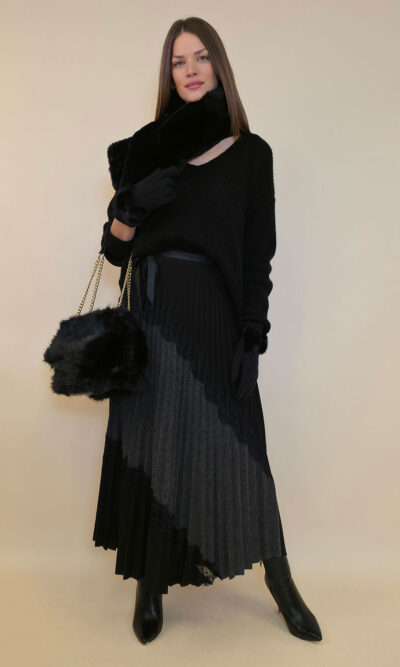 Suknja 70 Sephora - jersey UN black/grey lace