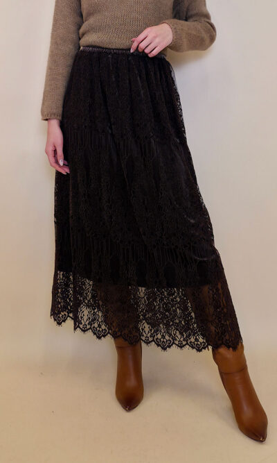 Suknja 69 Kamas - velvet/lace UN - black