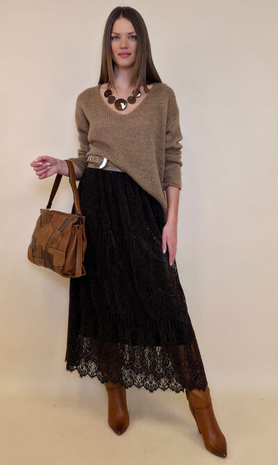 Suknja 69 Kamas - velvet/lace UN - black