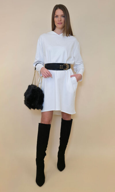 Haljina 44 El Hood UN felpa brushed - panna