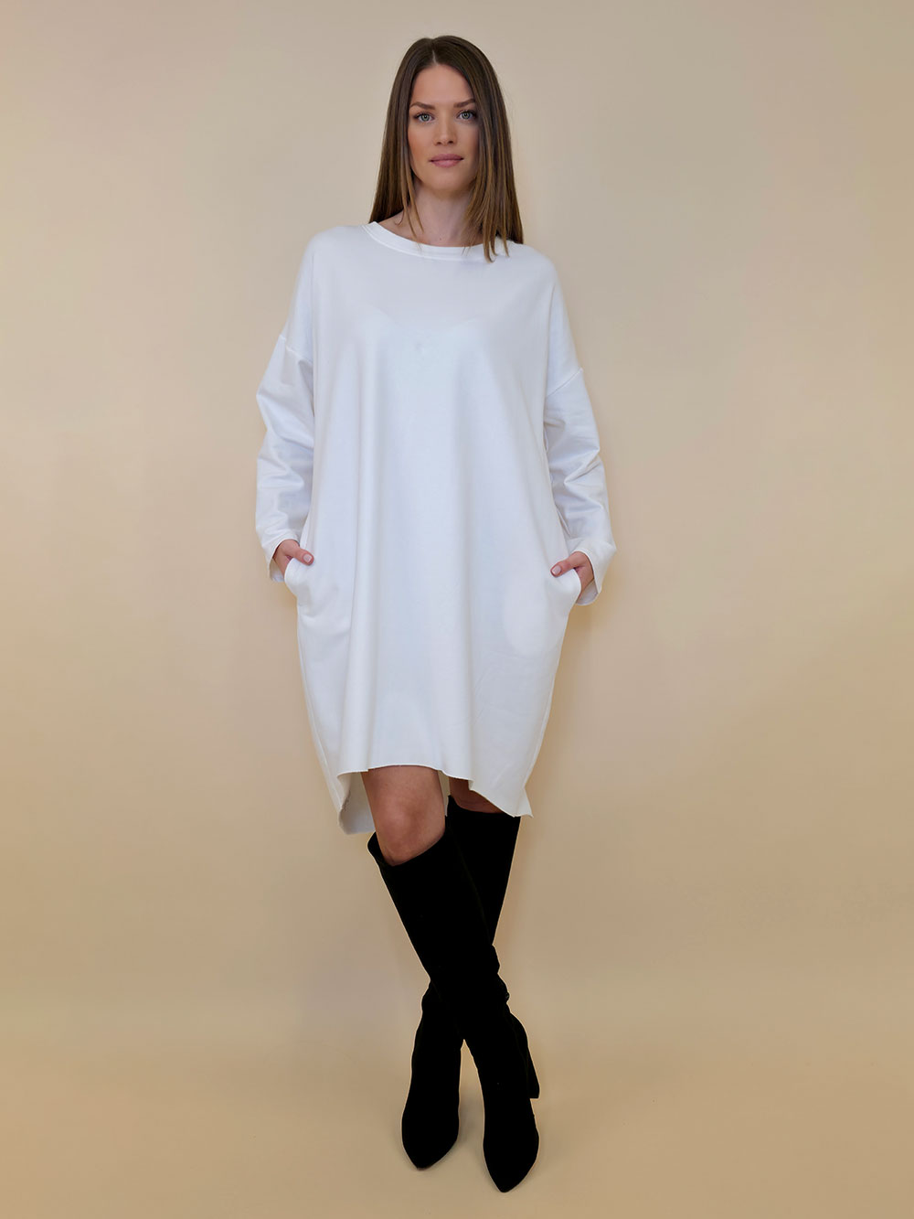 Haljina 42 Tigre UN felpa brushed - panna